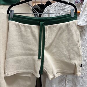 EPTM Men's Cream and Green Waffle Knit Shorts